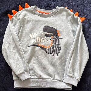 Dinosaur Themed Kids Sweatshirt - Blue  and Orange